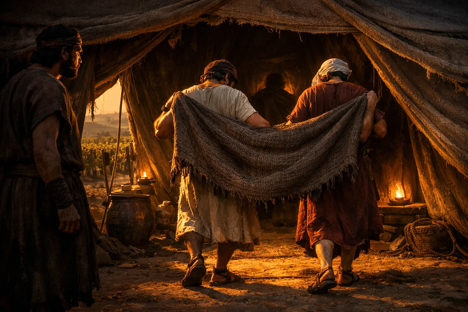 The Brothers Cover Their Father