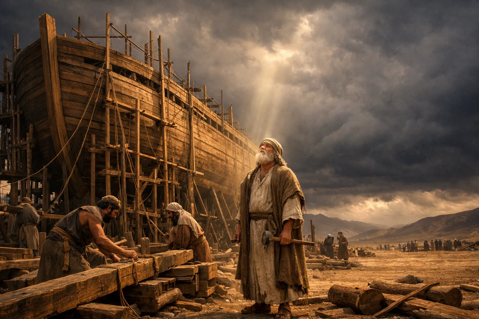 Noah Builds the Ark in Holy Fear