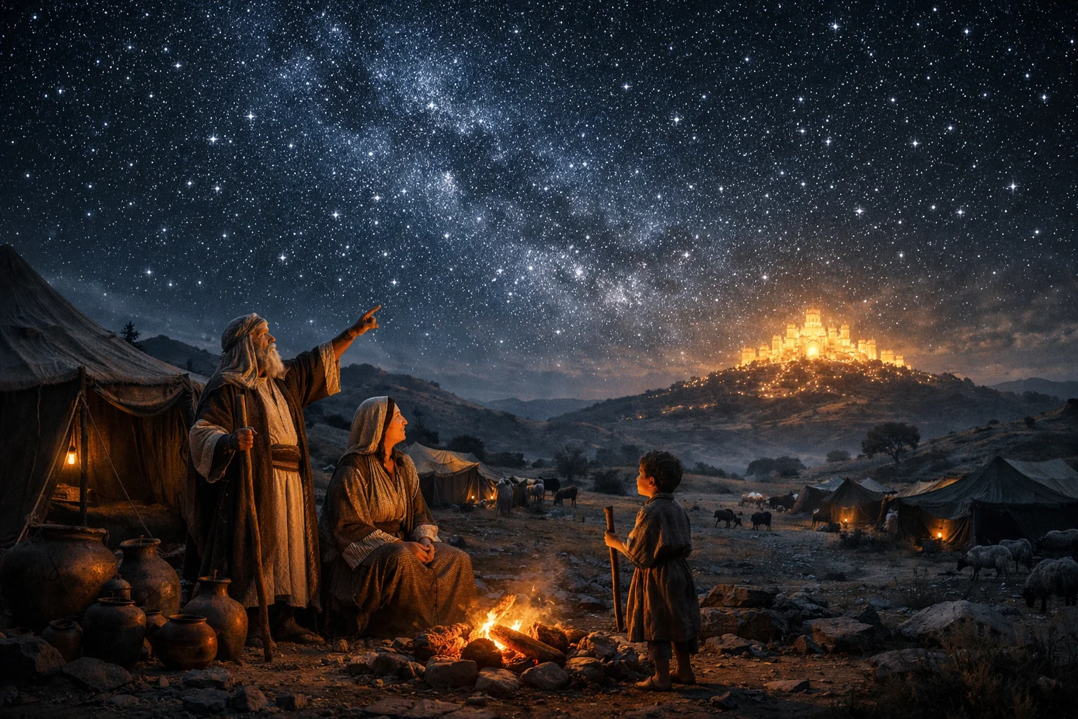Abraham and Sarah Under the Promised Stars