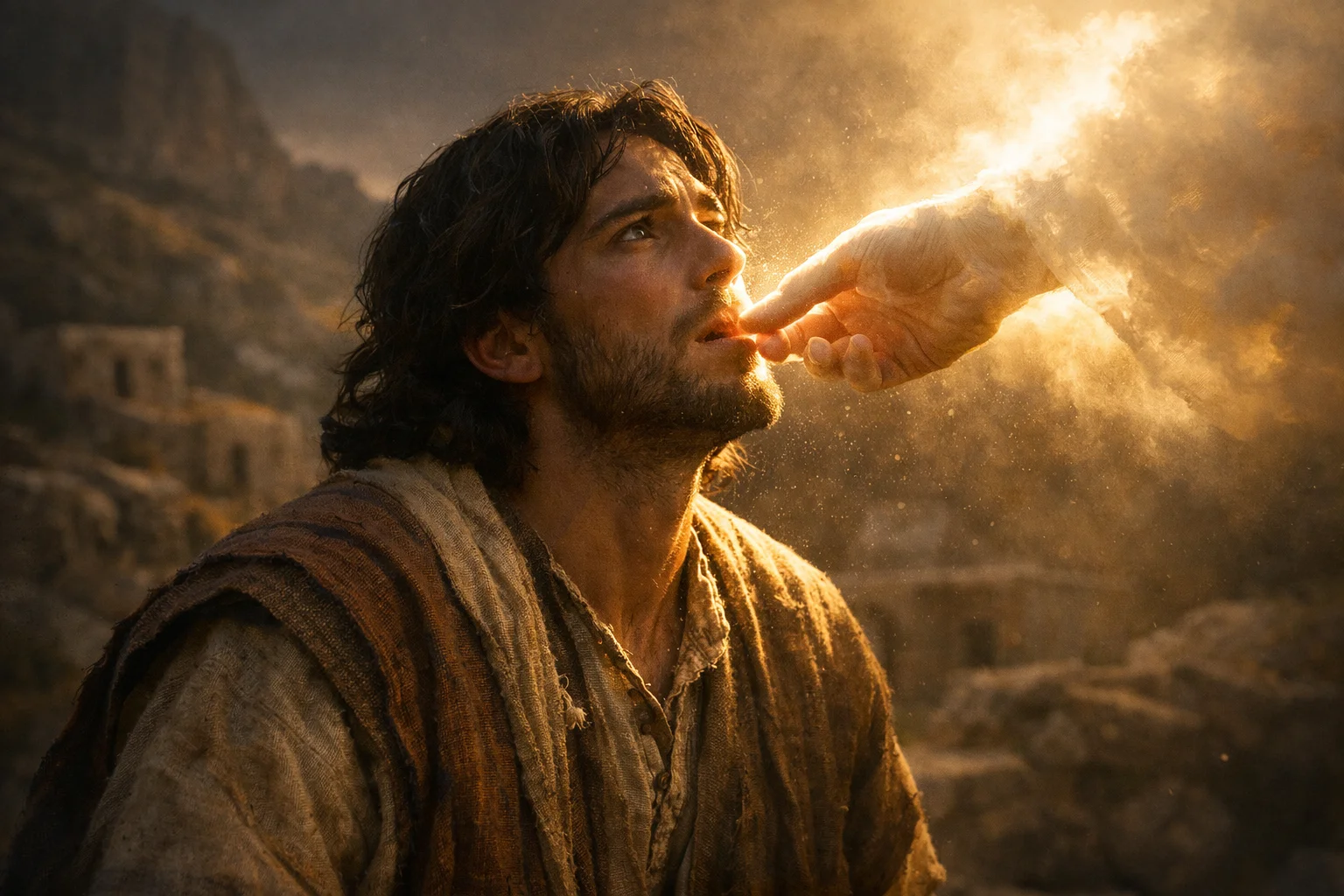 The Hand Touches His Mouth