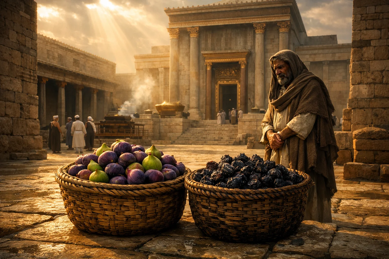 Two Baskets Before the Temple