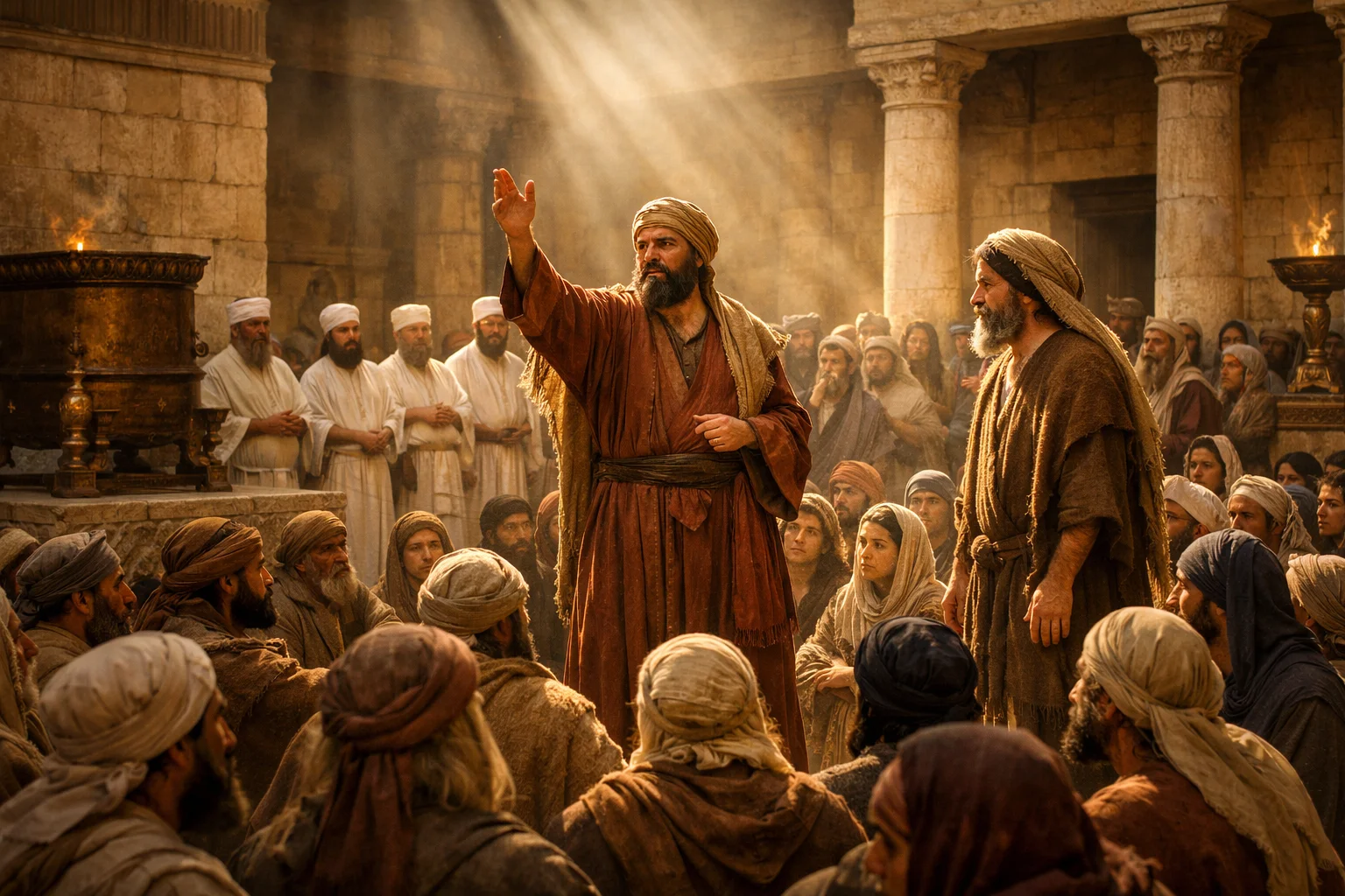 Hananiah Proclaims Peace in the Temple