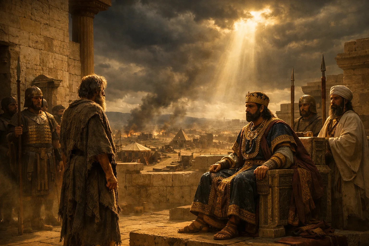 Jeremiah Warns Zedekiah in Besieged Jerusalem