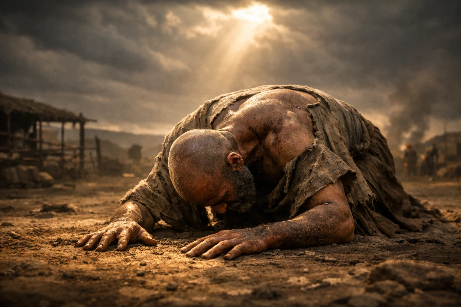 Job Falls in Worship