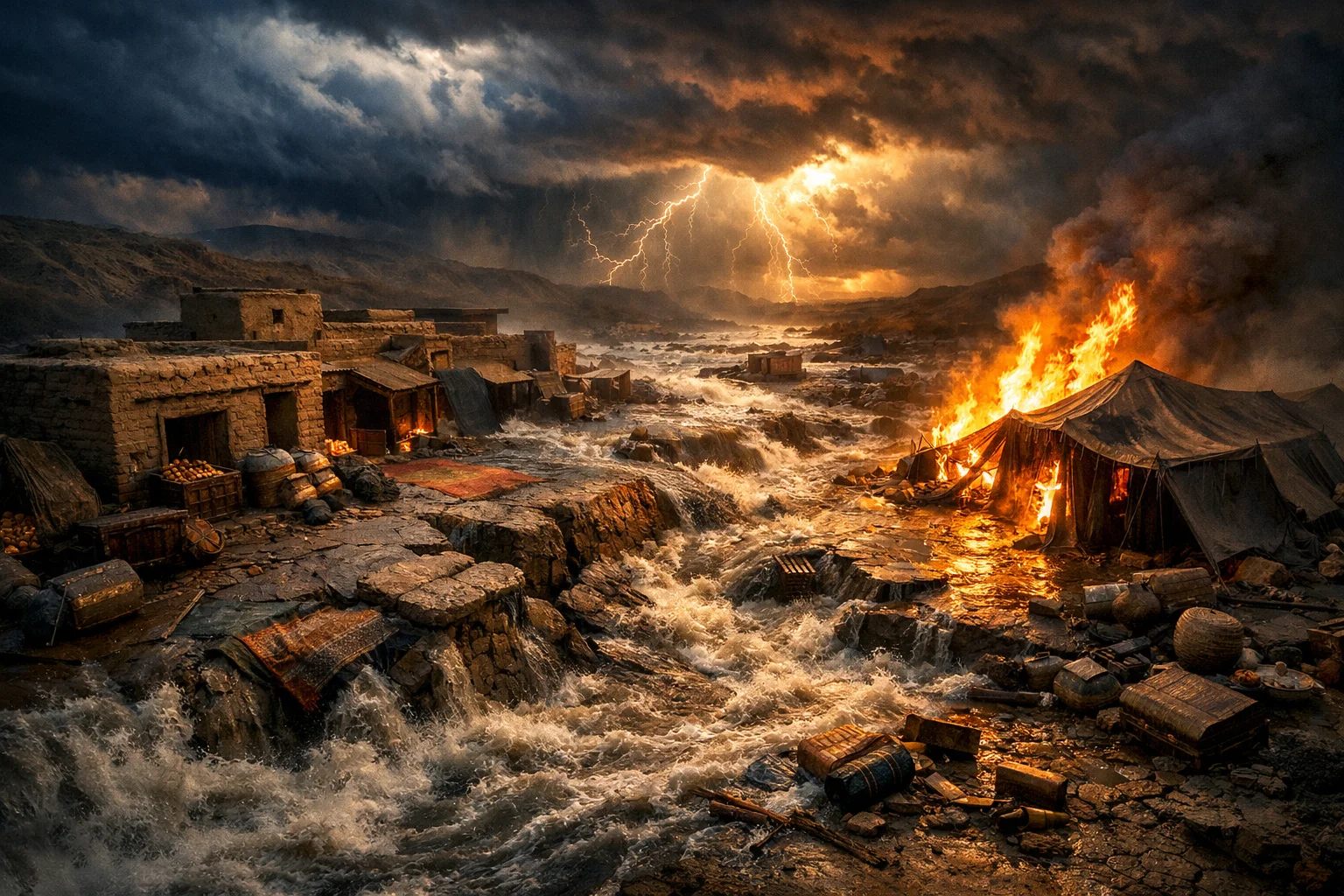 Heaven Exposes, Earth Rises, and the House Is Swept Away