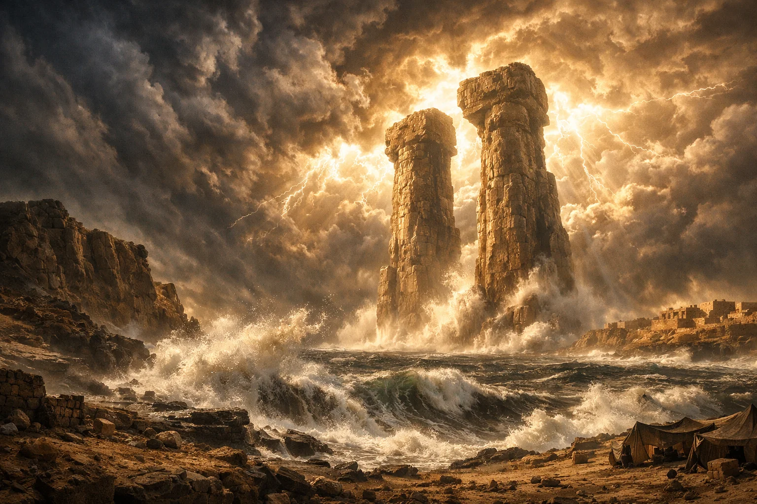 The Quaking Pillars and the Sea