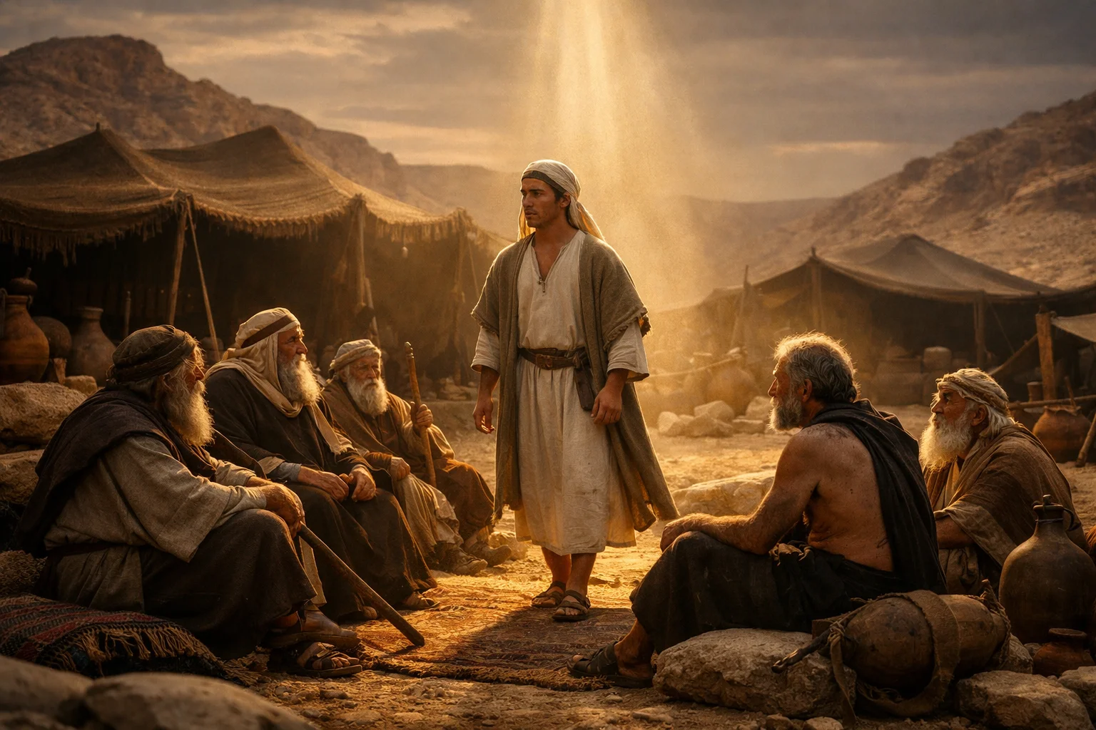 The Young Man Waits Before Elders