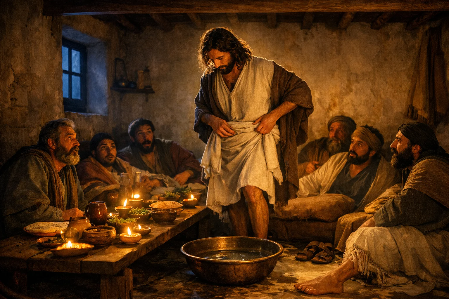 Jesus Rises to Wash Their Feet