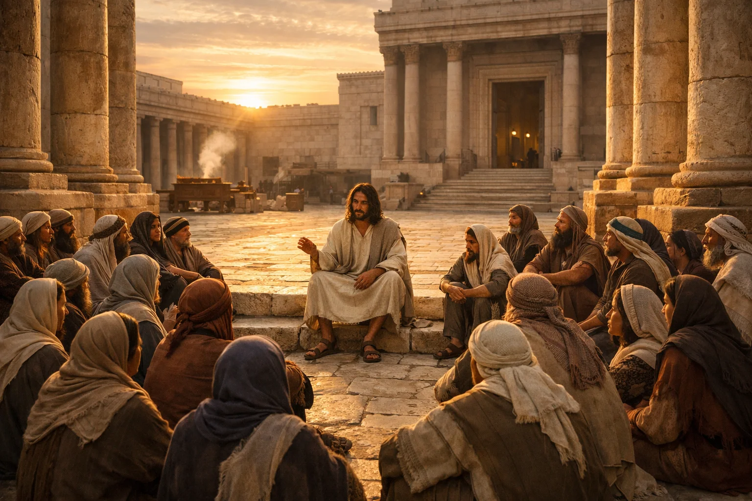 Teaching at Dawn in the Temple