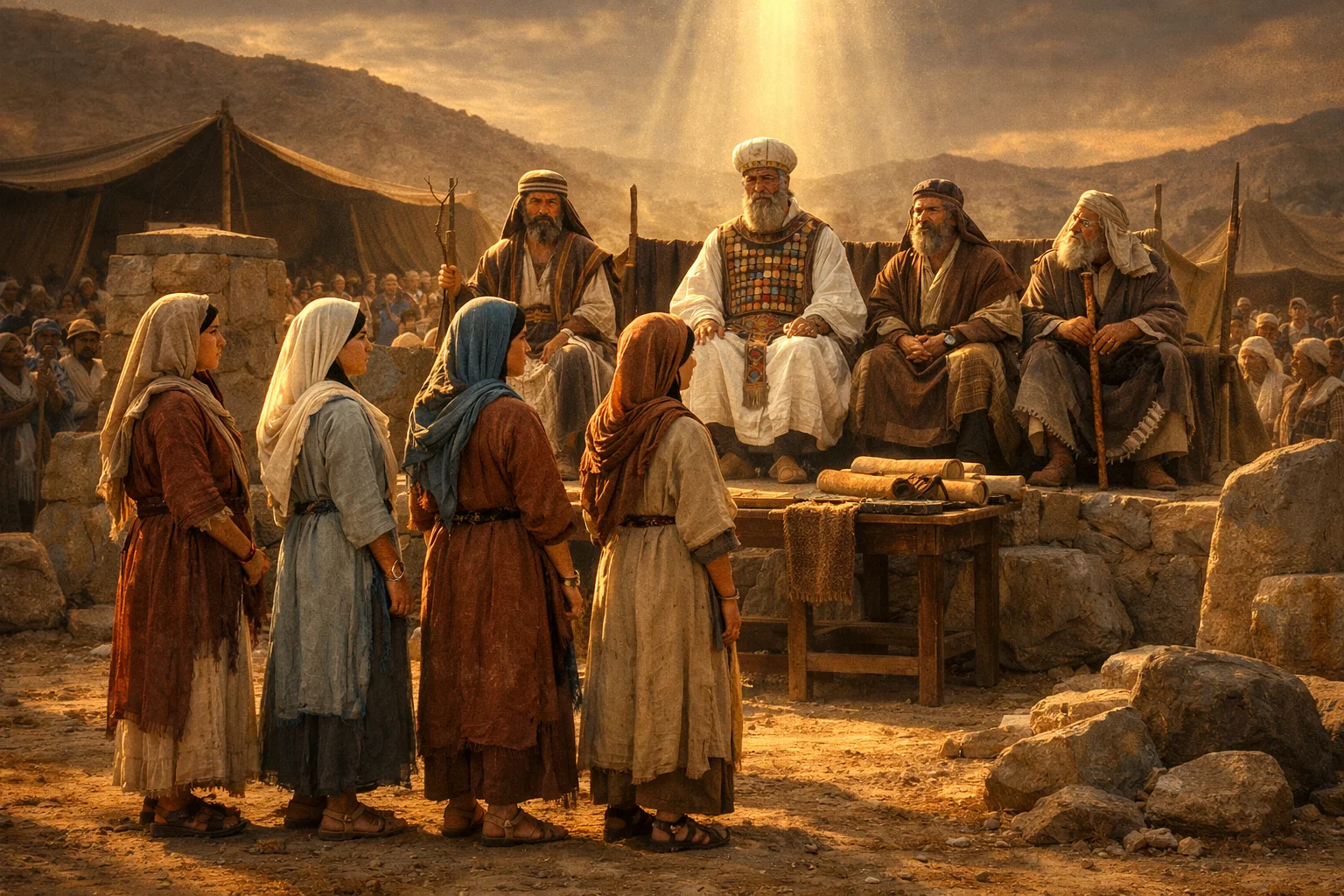 The Daughters of Zelophehad Claim Their Inheritance