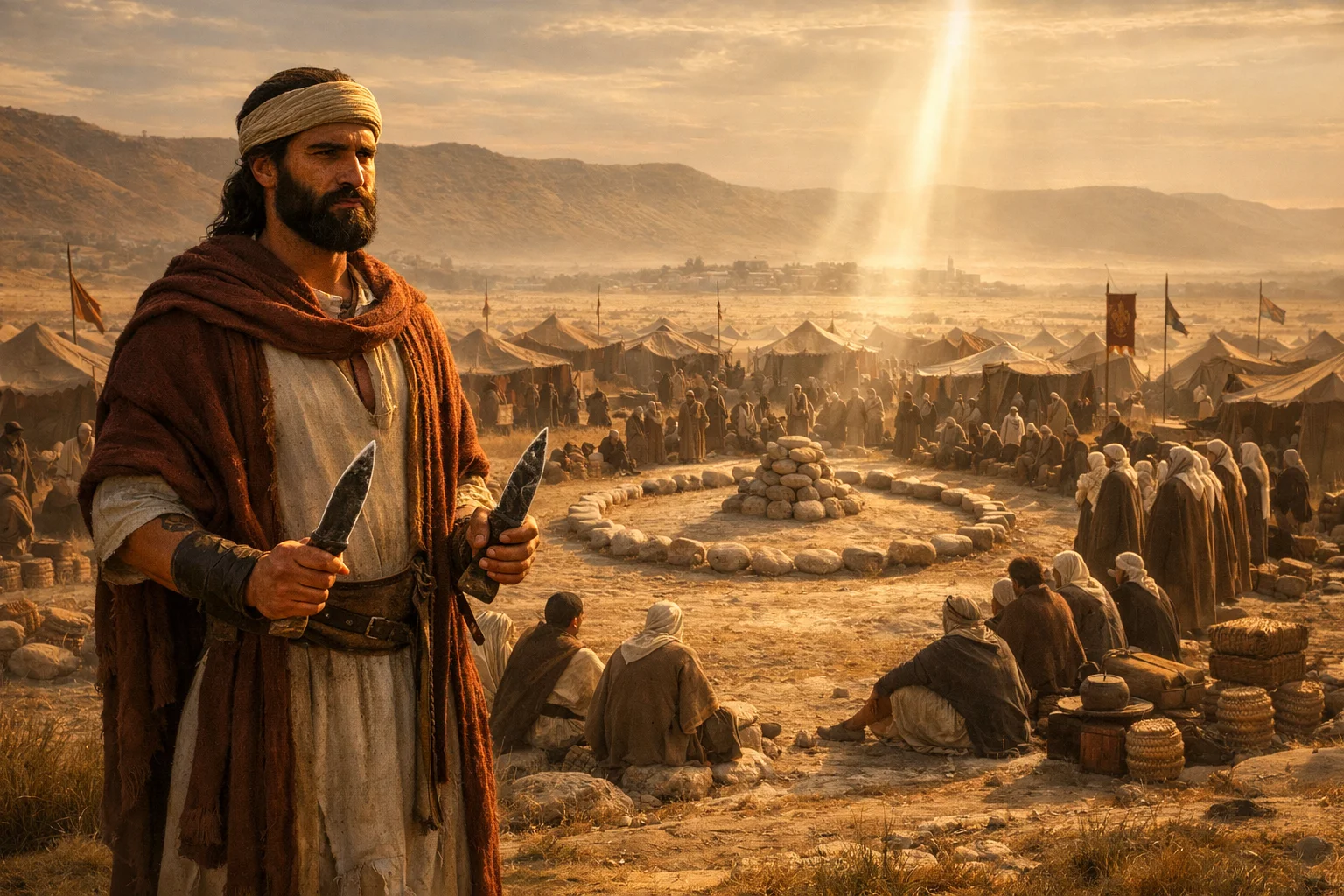 Joshua at Gilgal with Flint Knives