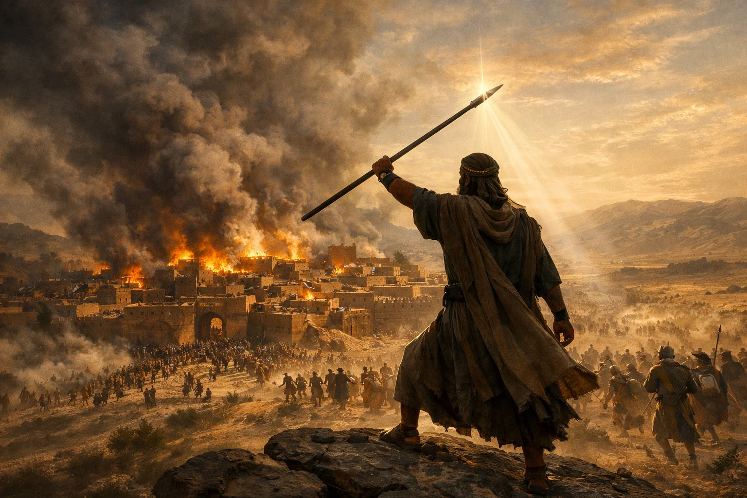 The Raised Javelin and the Burning City