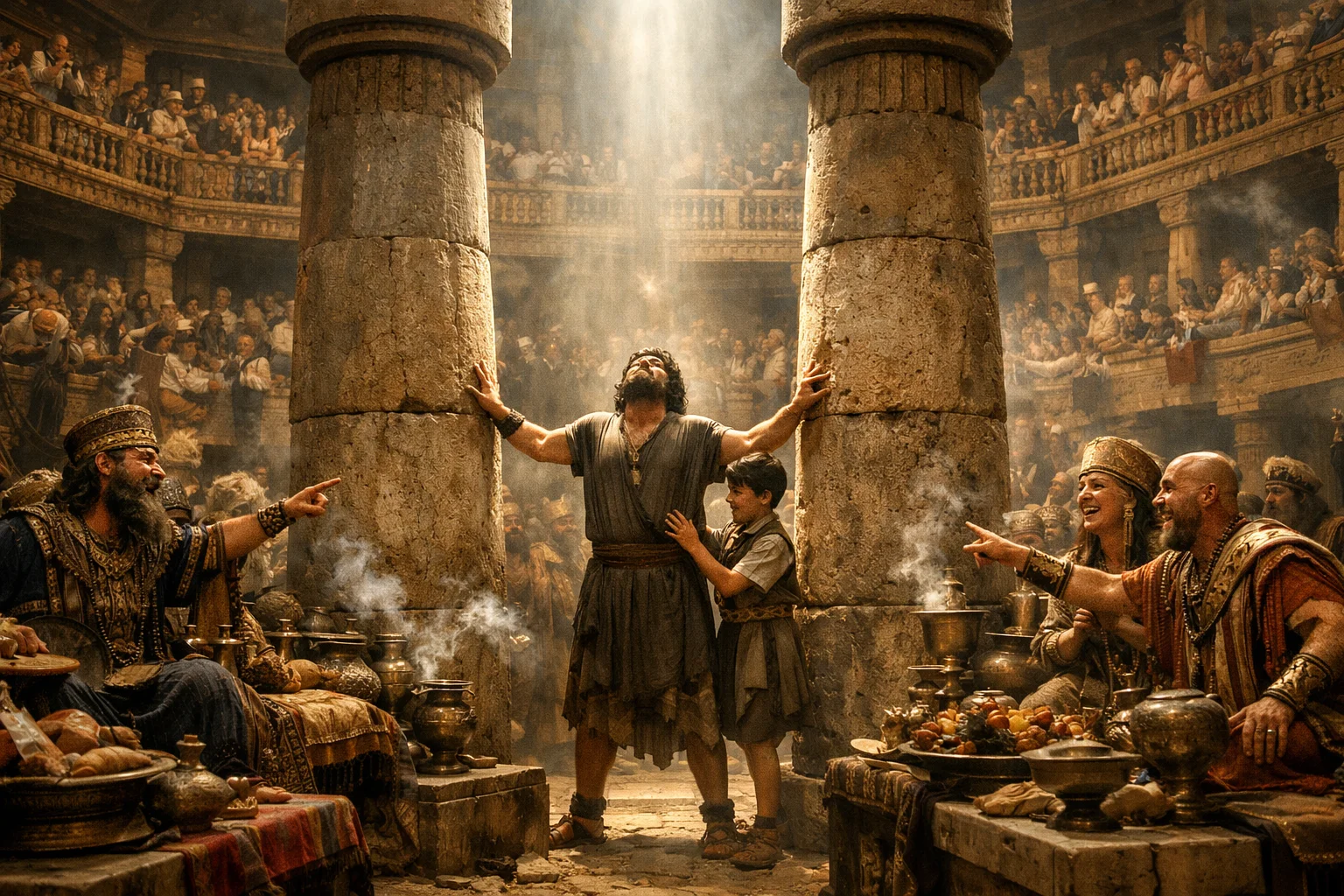 Samson Between the Pillars