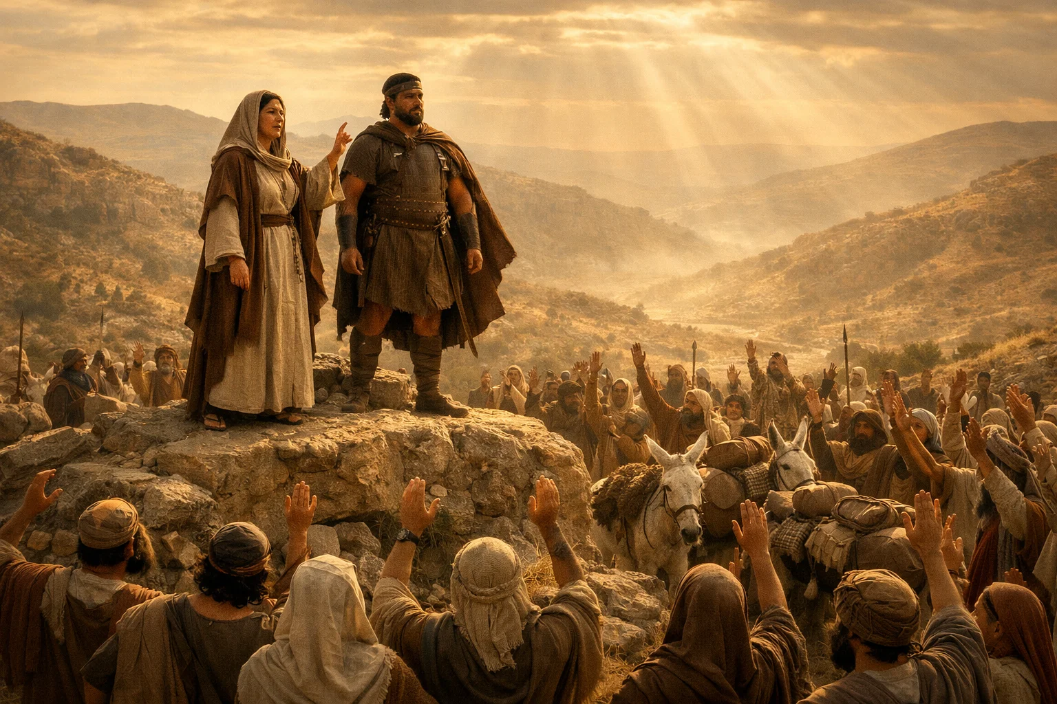 Deborah and Barak Sing the Victory Song