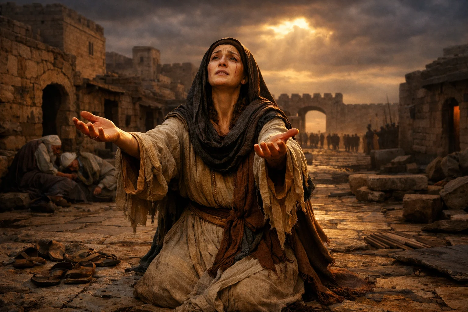 Hands Stretched with No Comforter