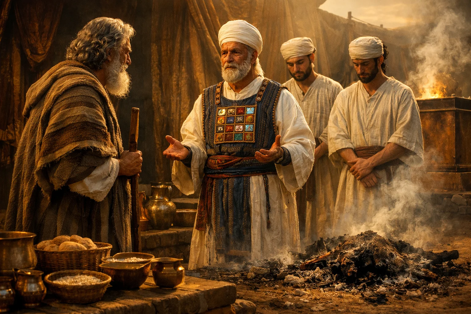 Moses Satisfied by Aaron’s Reply