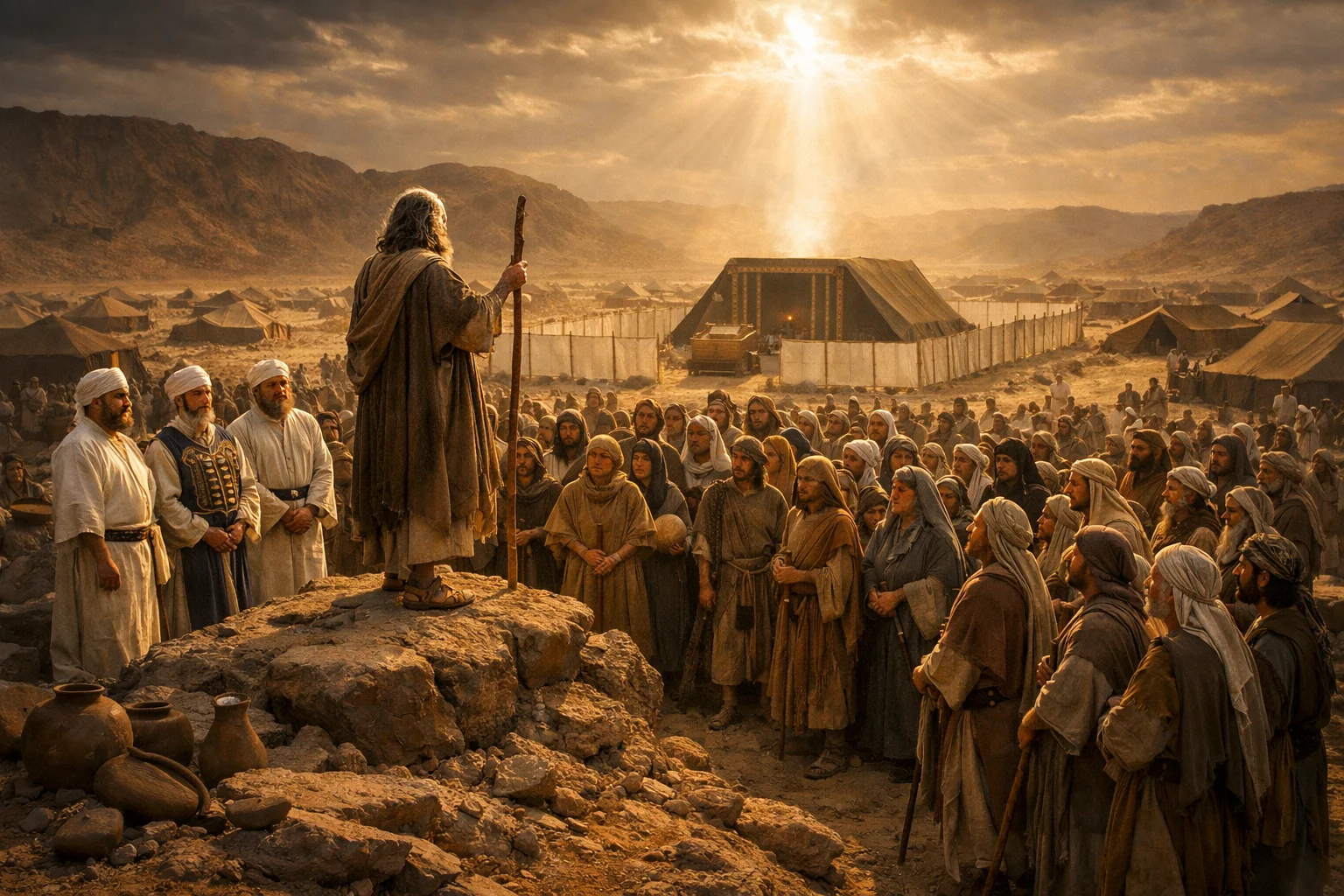 Moses Declares the Law at the Camp