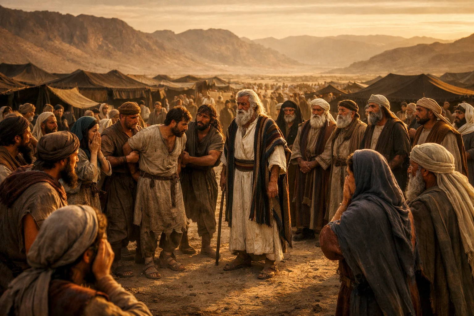 The Blasphemer Brought Before Moses