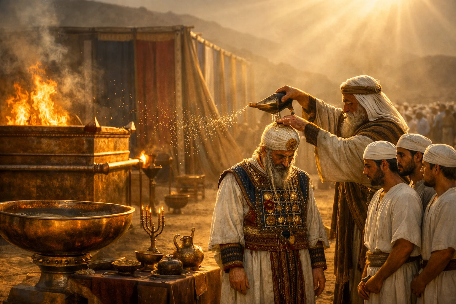 Anointing the Holy Things and Aaron