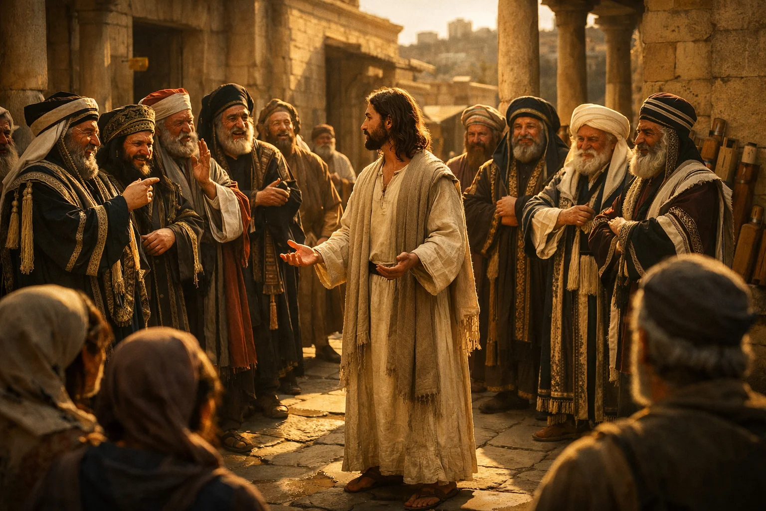 The Pharisees Sneer at Jesus