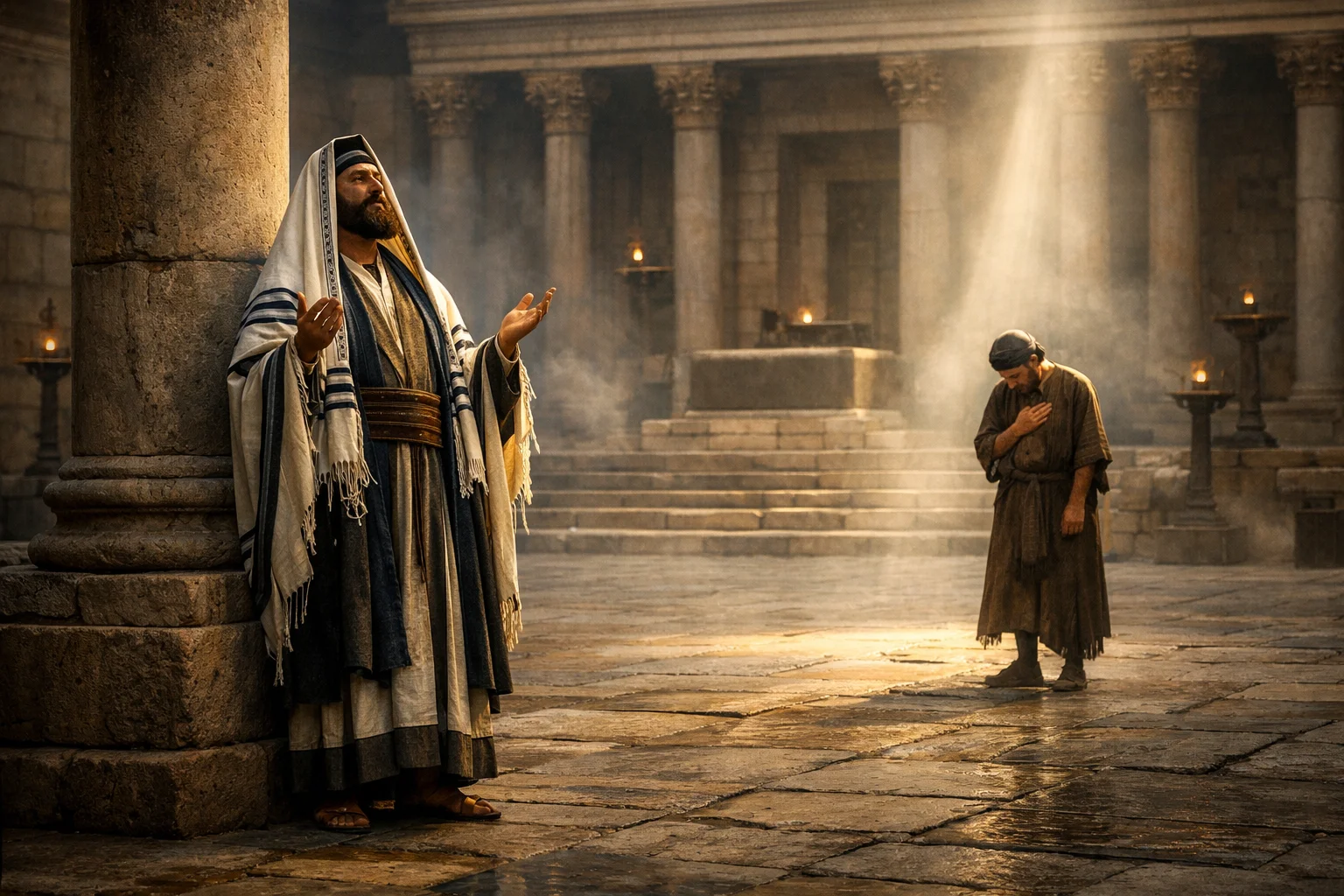 Two Men Praying in the Temple