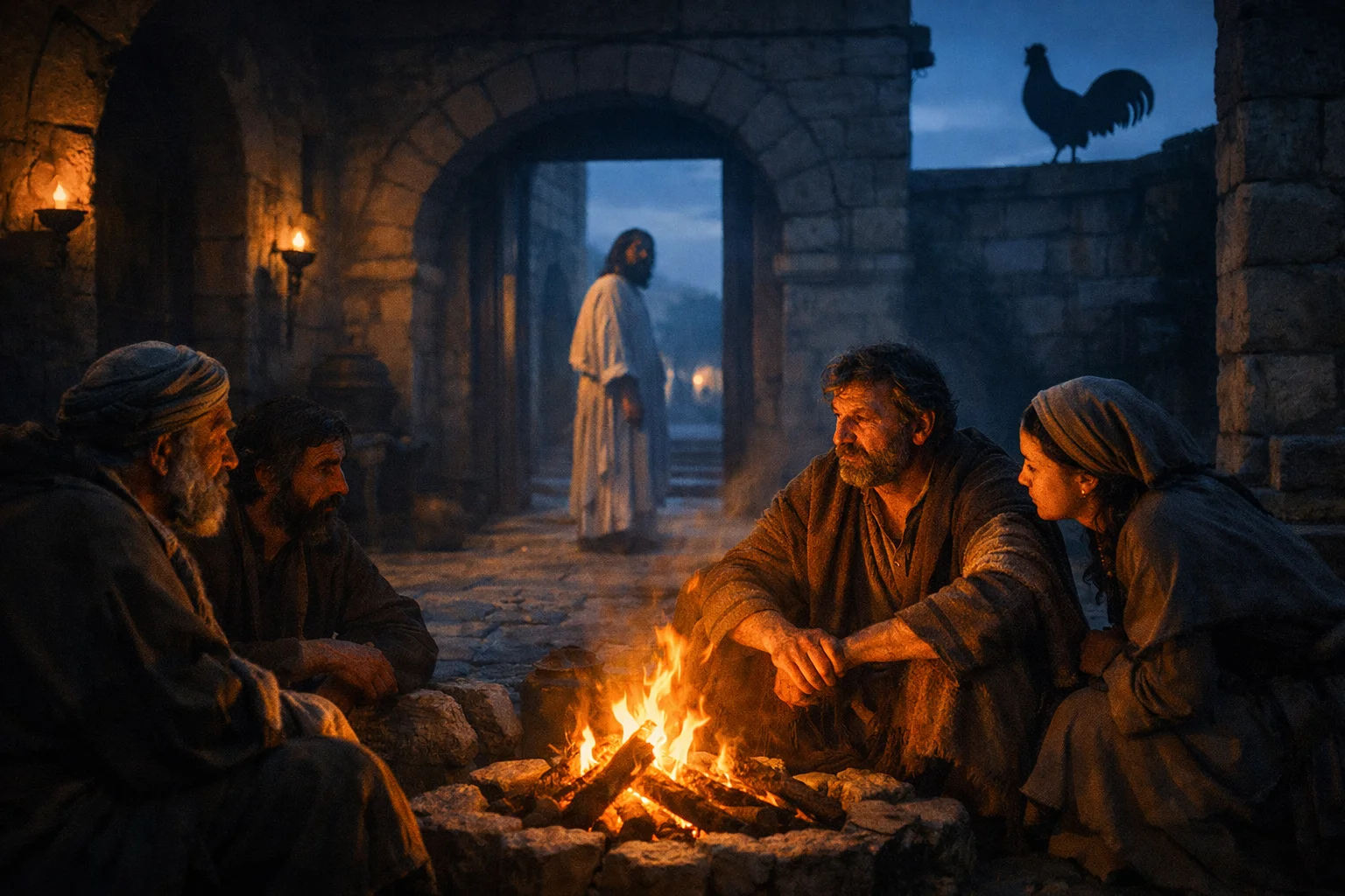 Peter Denies at the Fire