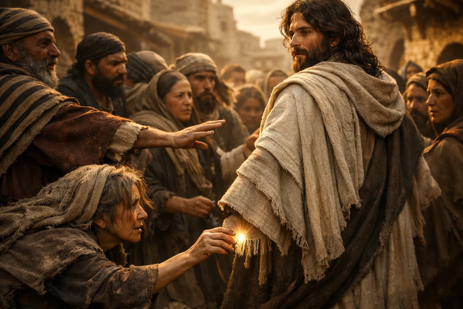 The Woman Touches Jesus' Cloak