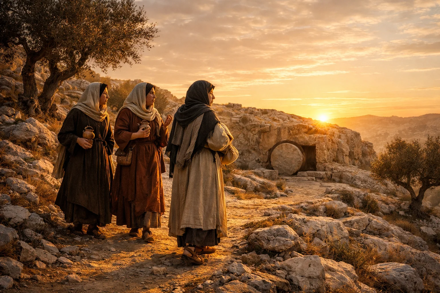 Women Carry Spices at Dawn