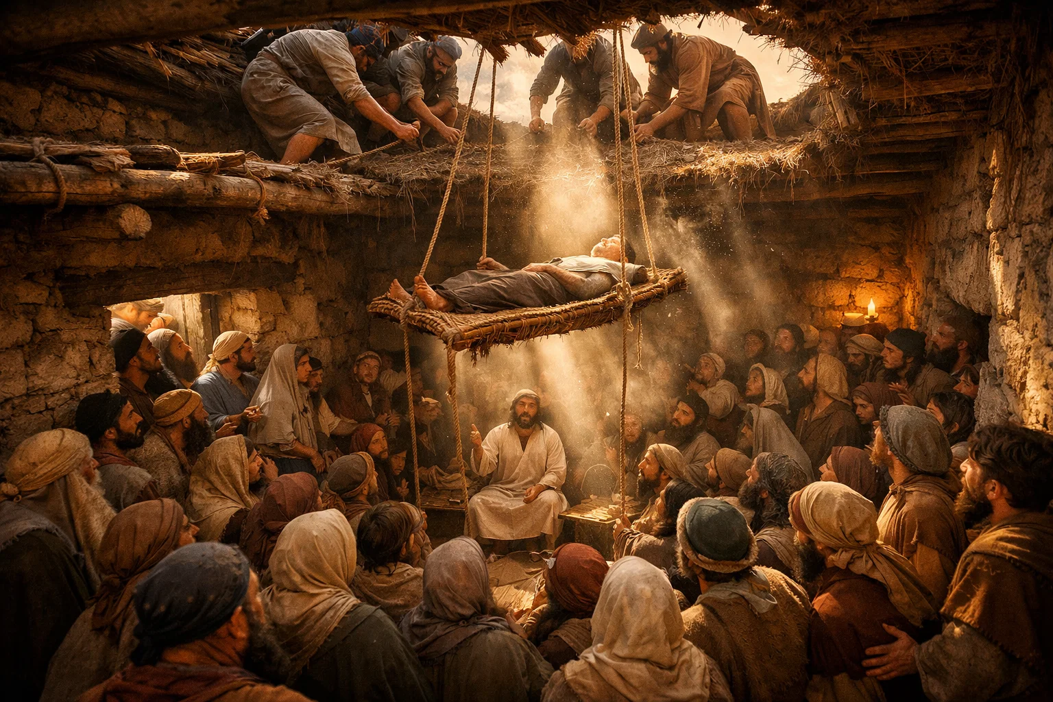 The Paralytic Lowered Through the Roof