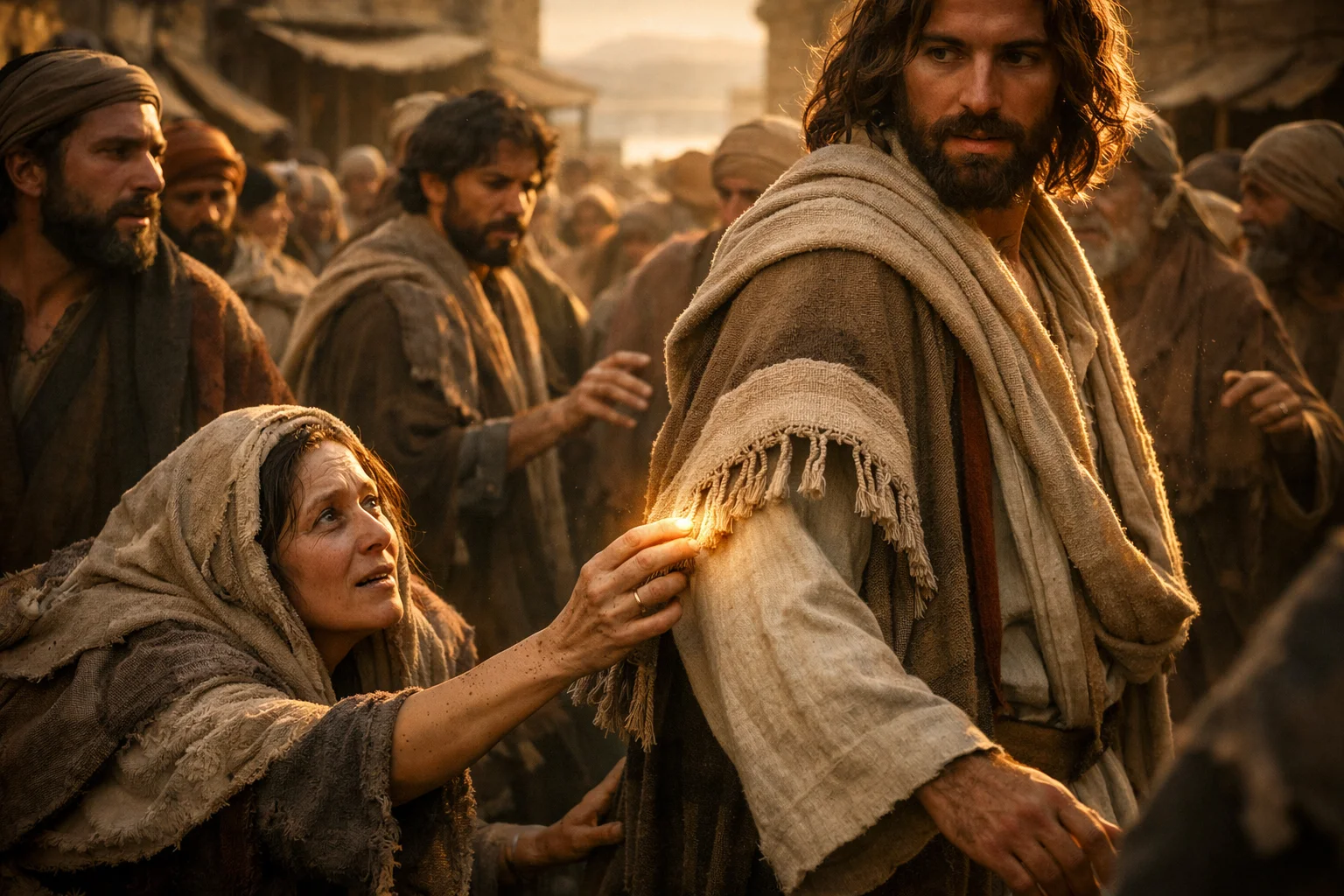 The Woman Touches His Cloak