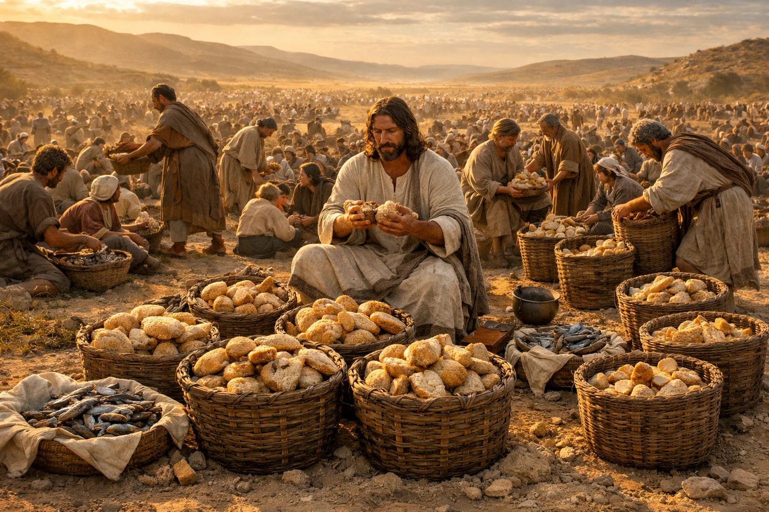 The Seven Loaves and the Satisfied Crowd