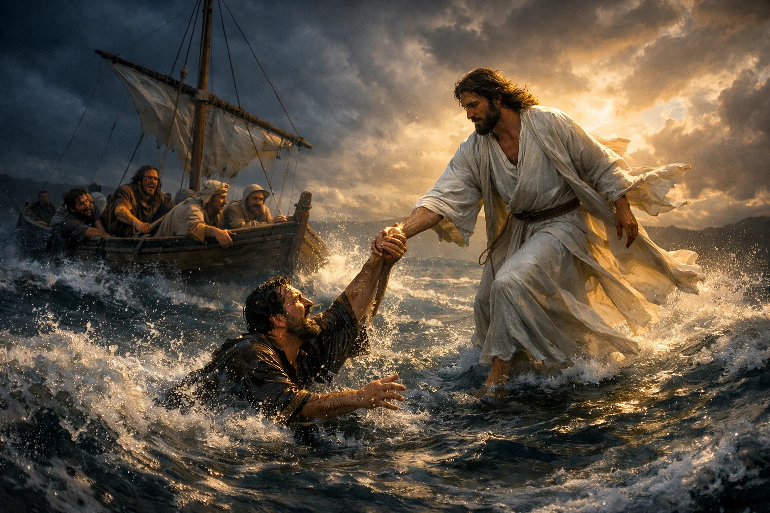 Jesus Walks on the Water and Saves Peter