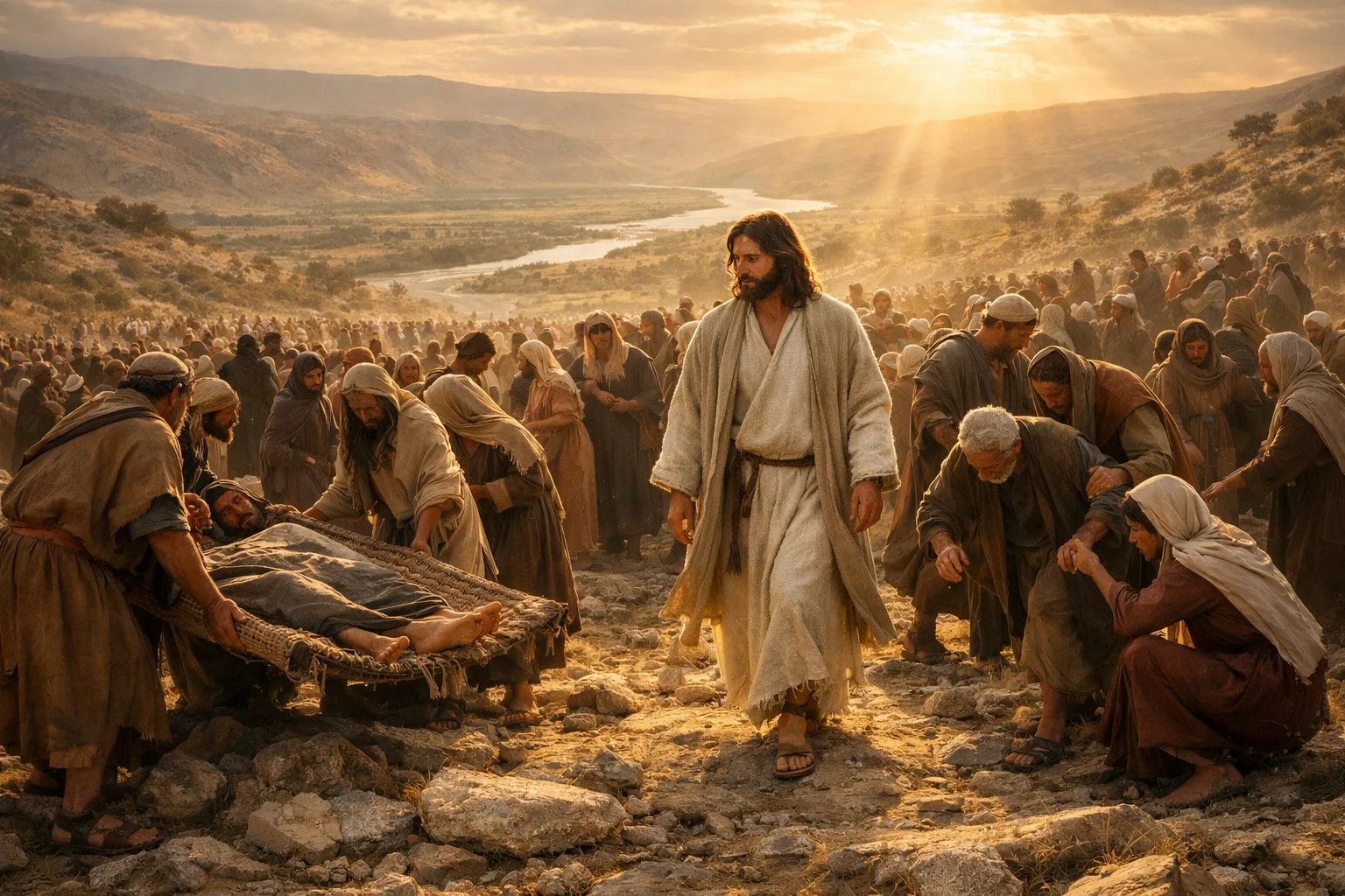 Healing Crowds Beyond the Jordan