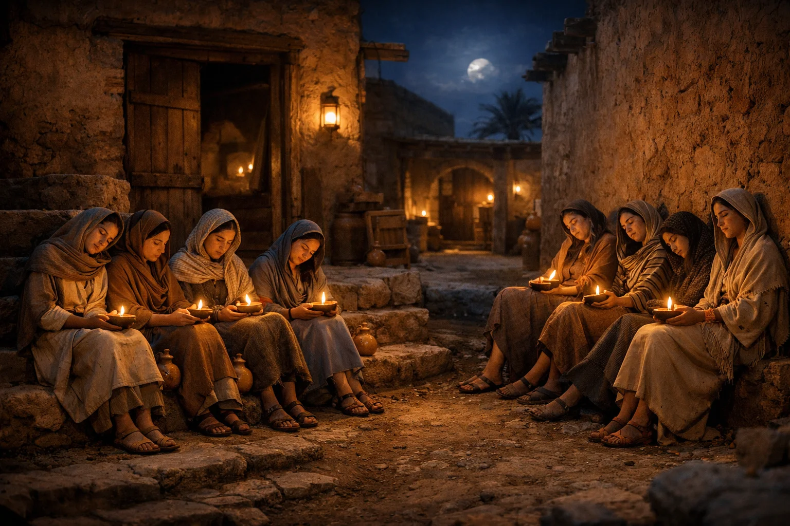 The Wise and Foolish Virgins Waiting