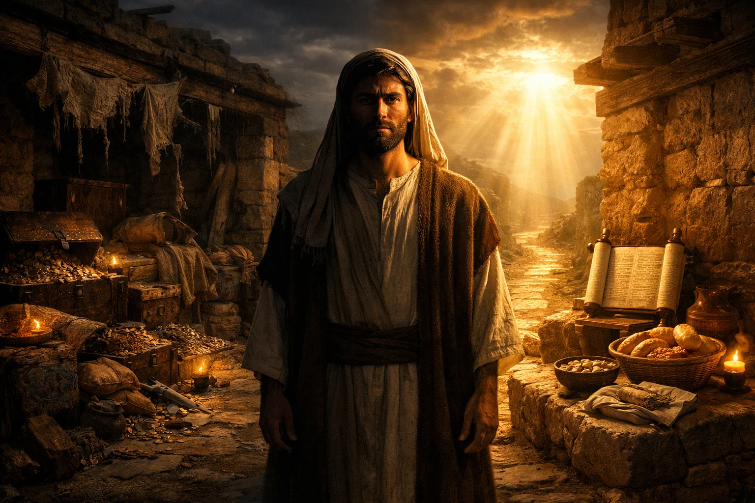 Treasure, Light, and Two Masters