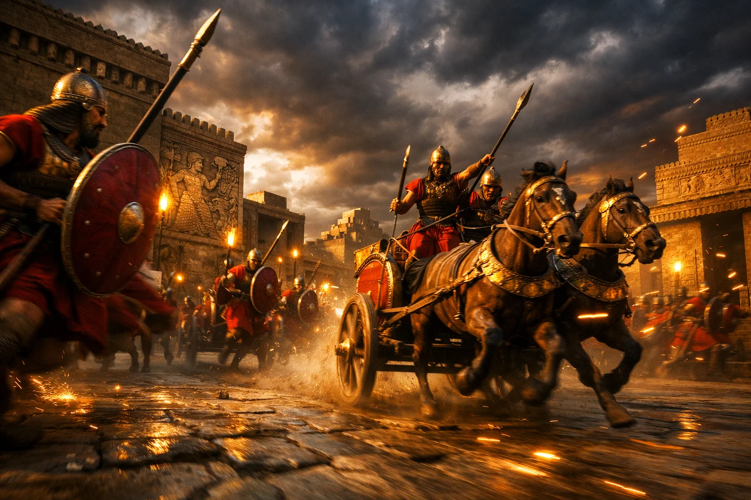 Scarlet Warriors and Flaming Chariots