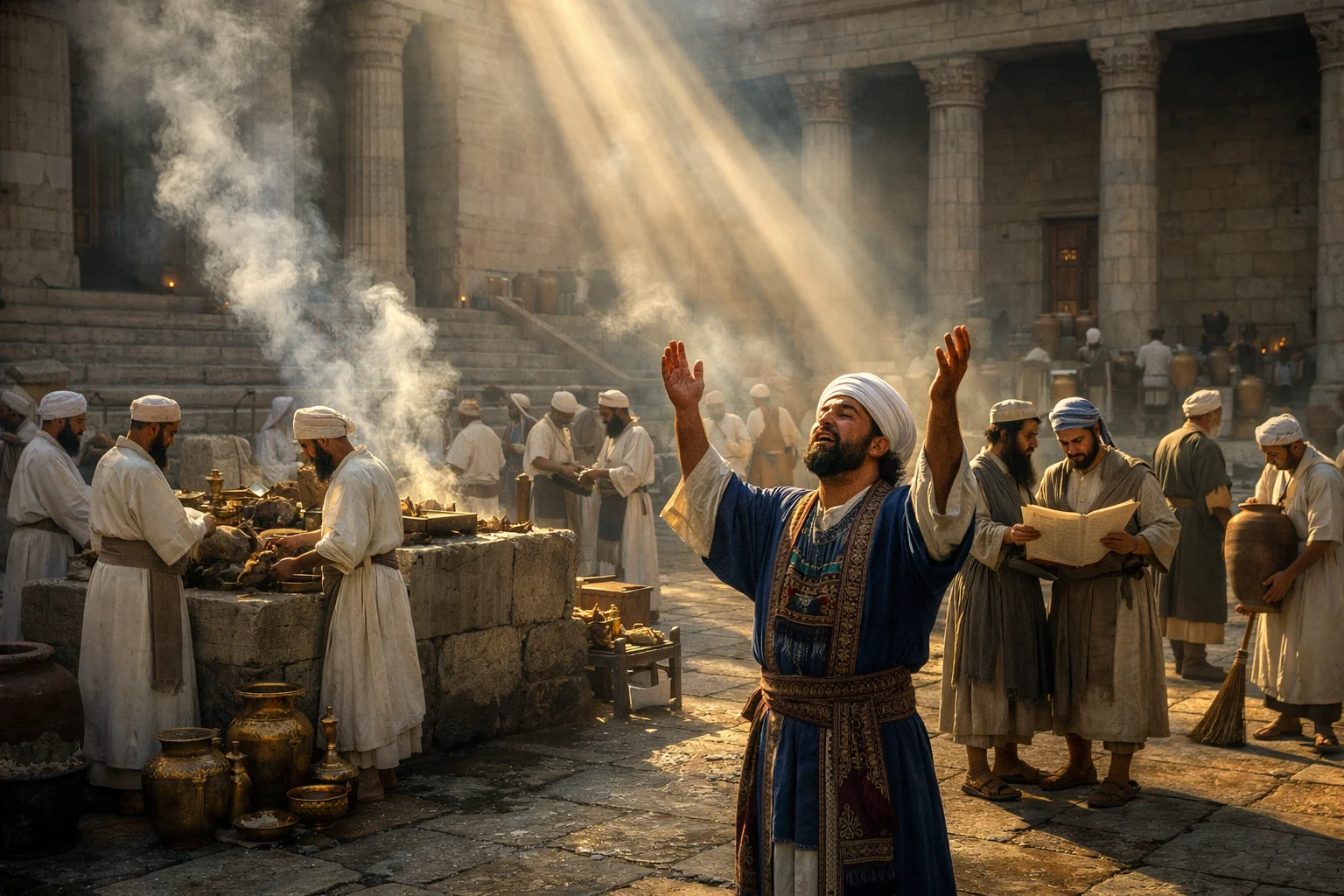 Priests and Levites Serving at the House of God