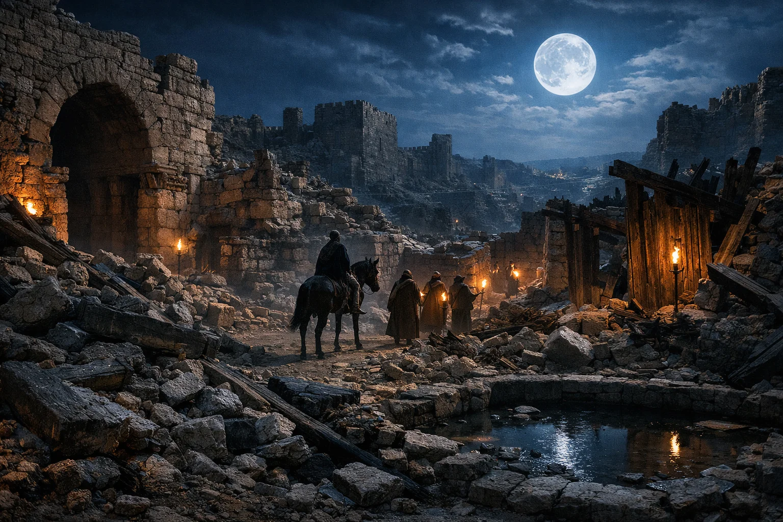 Night Inspection of the Ruined Walls