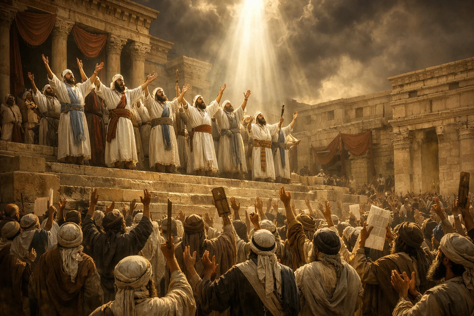 Levites Cry Out from the Stairs