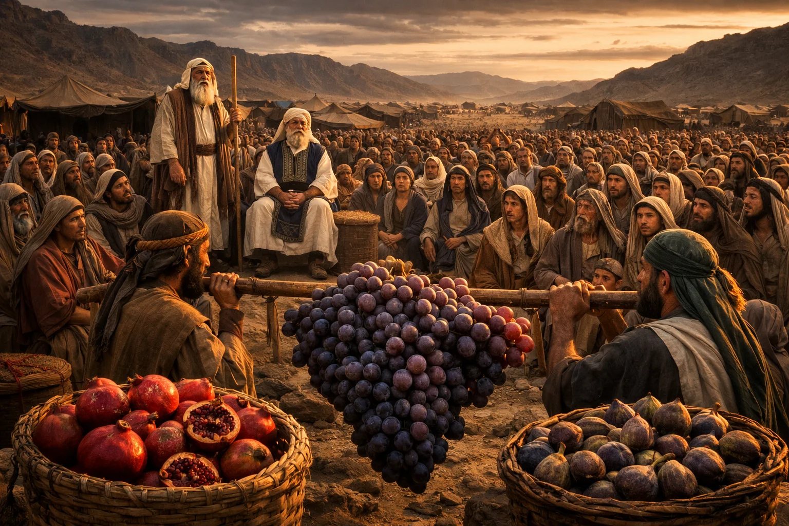 The Spies Display the Fruit Before Israel