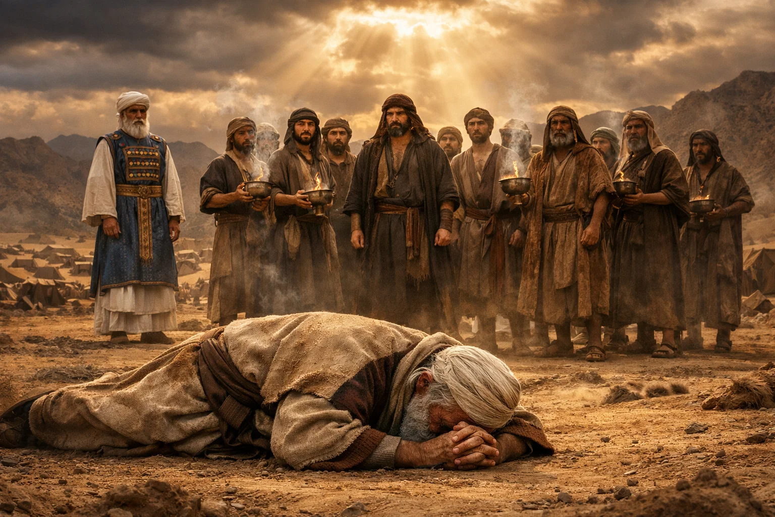 Moses Falls Facedown Before the Challenge