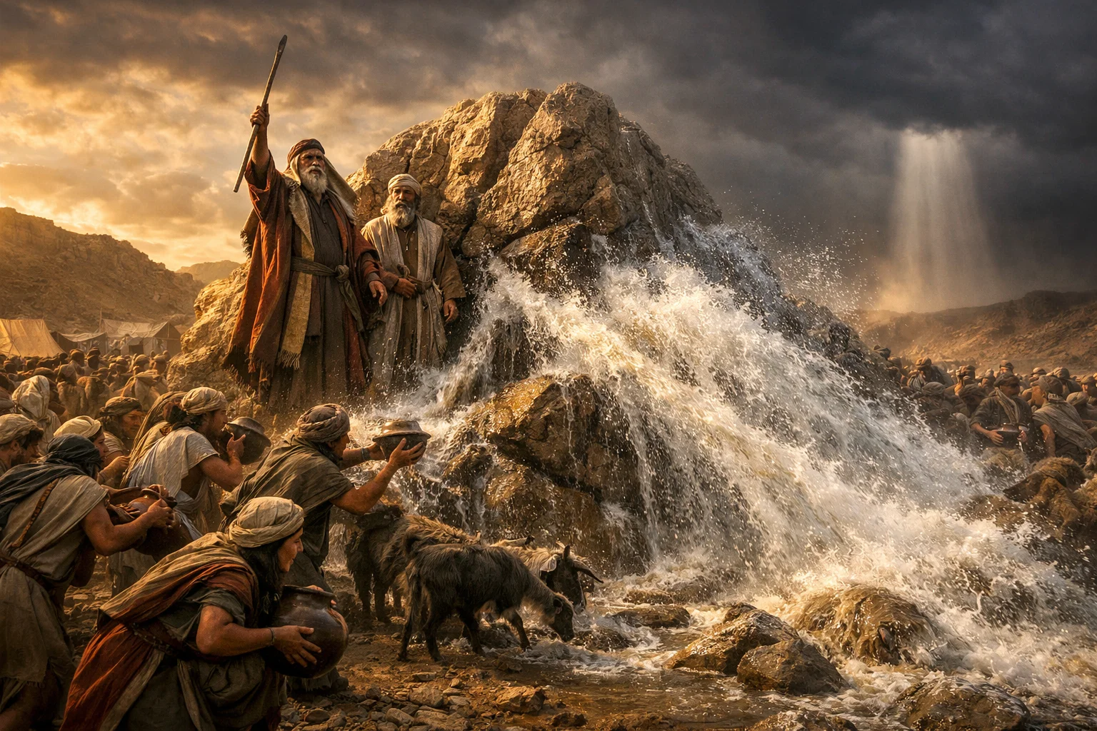 Water from the Rock at Meribah