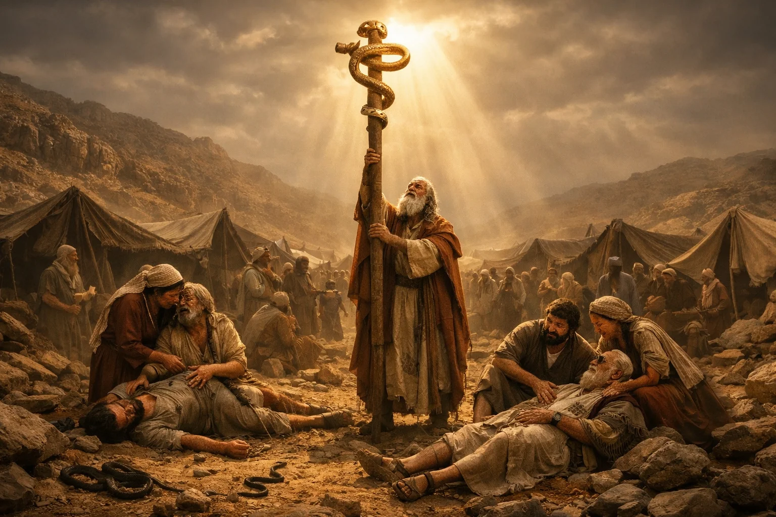 The Bronze Serpent Lifted High