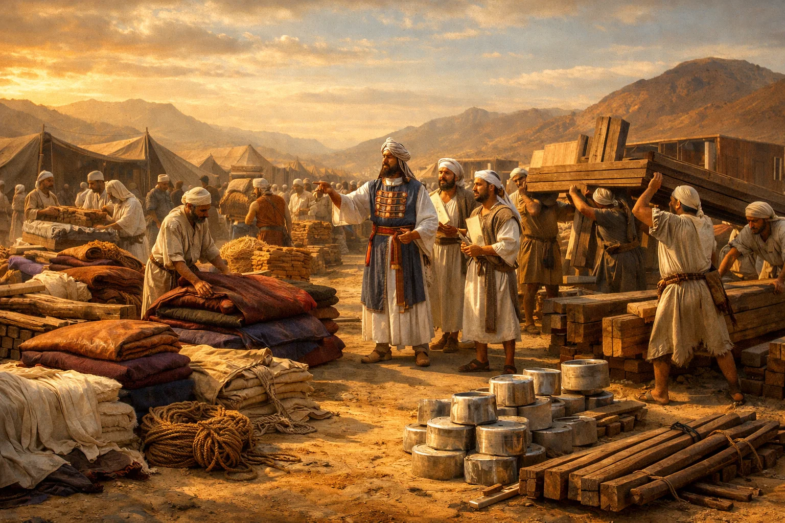 The Gershonites and Merarites Receive Their Loads