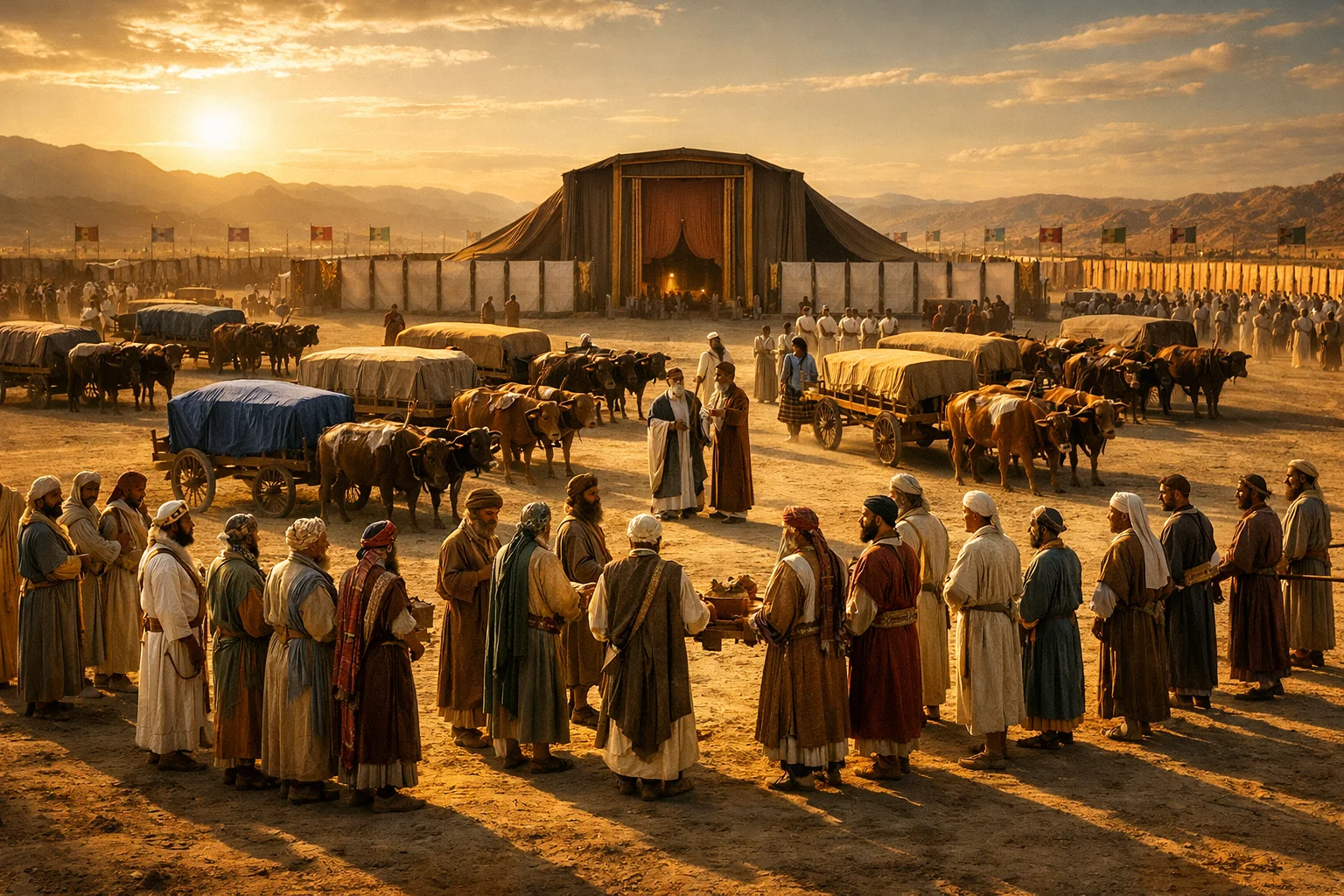 Leaders Bring Carts and Oxen