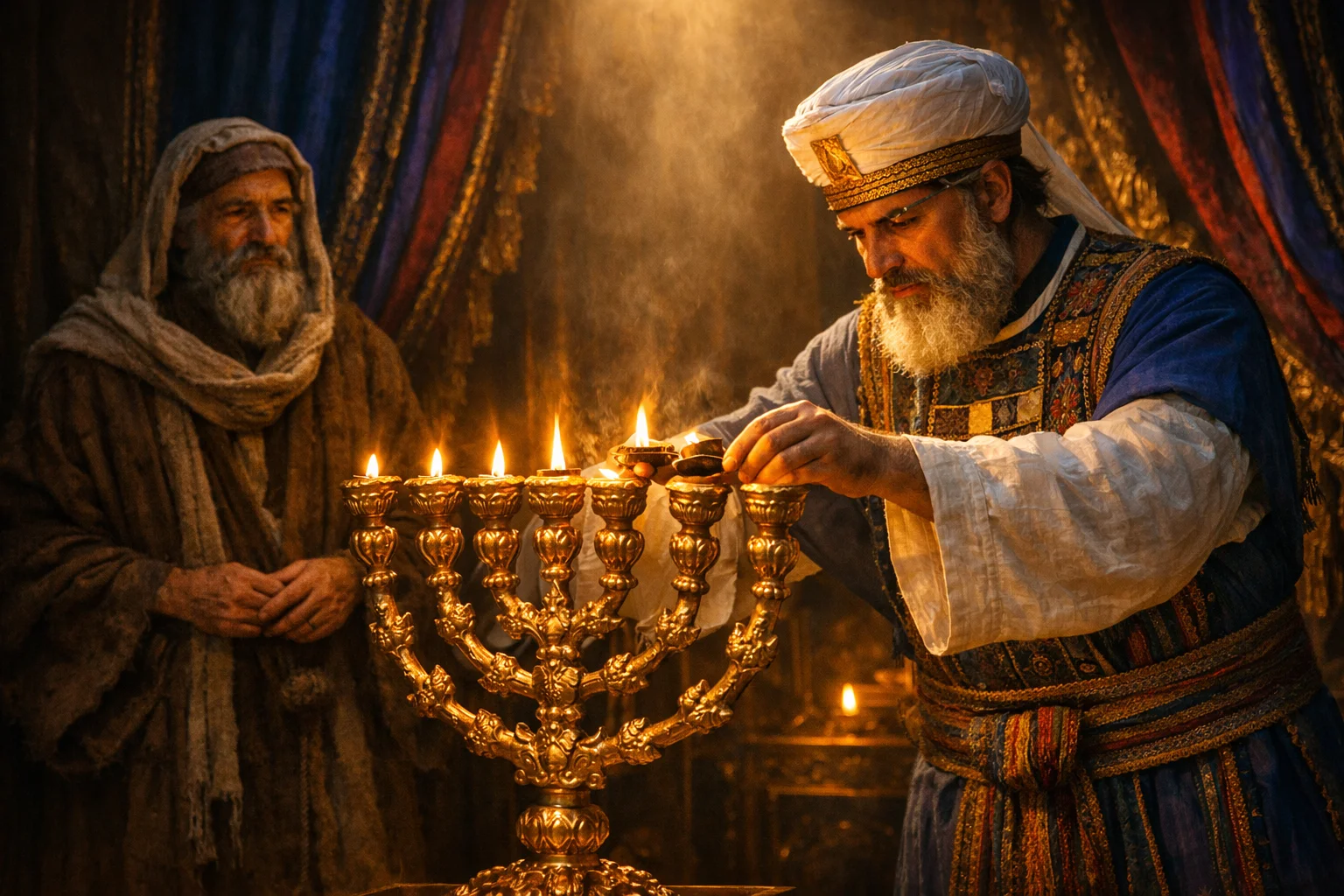 Aaron Lights the Seven Lamps