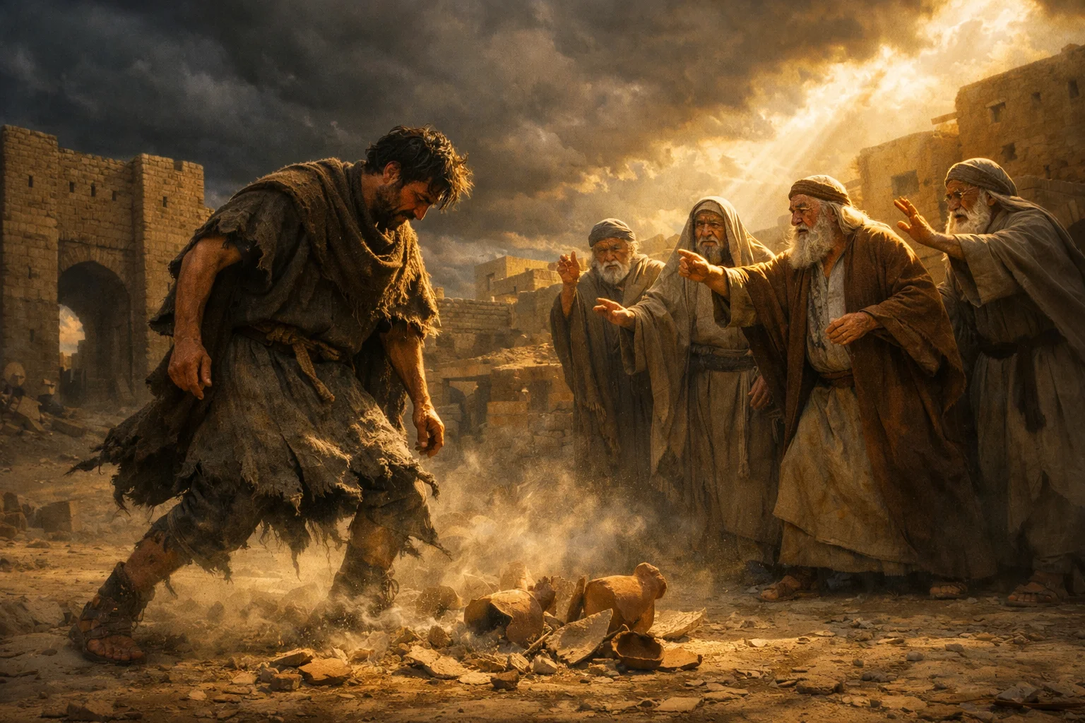 The Stiff-Necked Man Falls