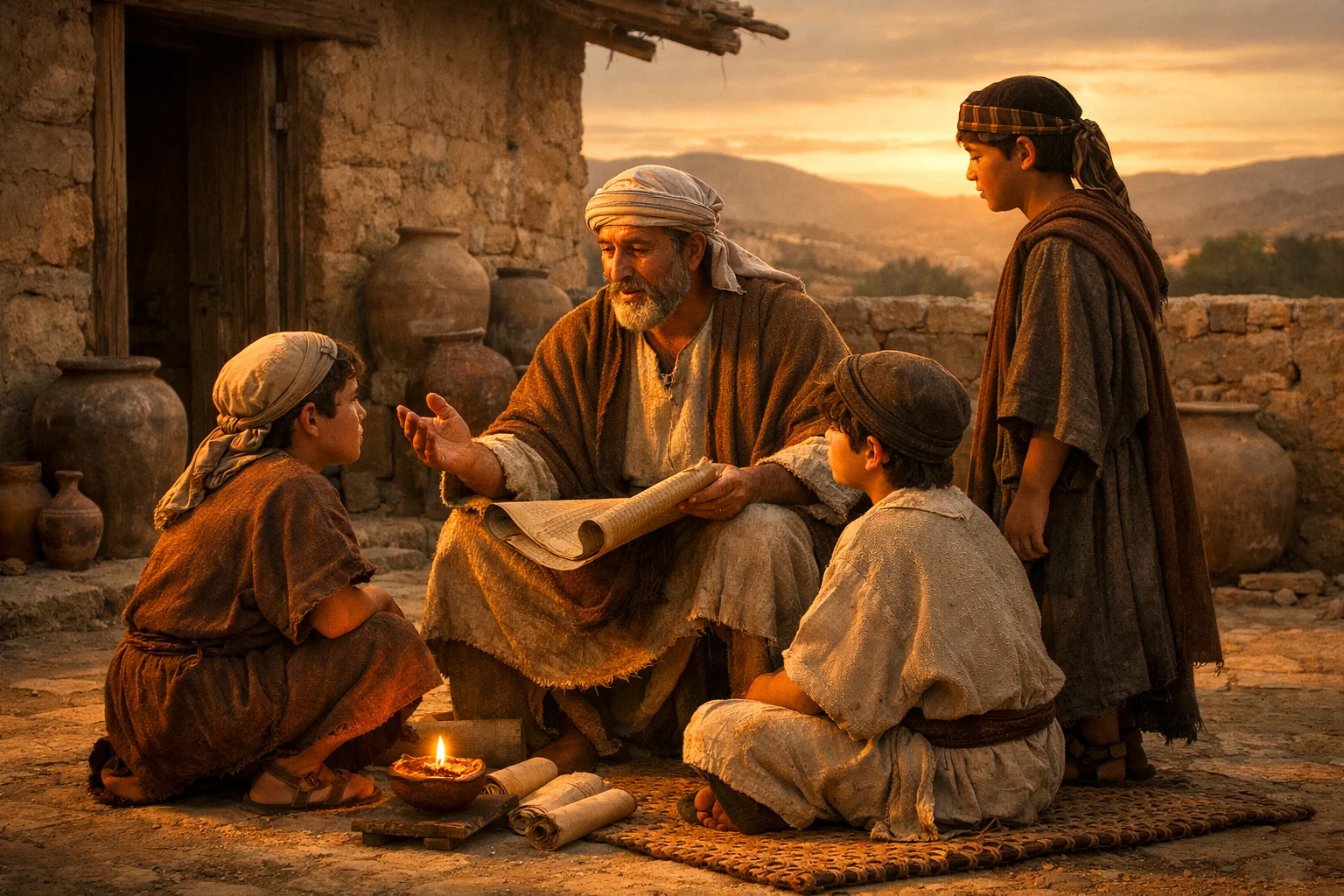 A Father Teaching His Sons