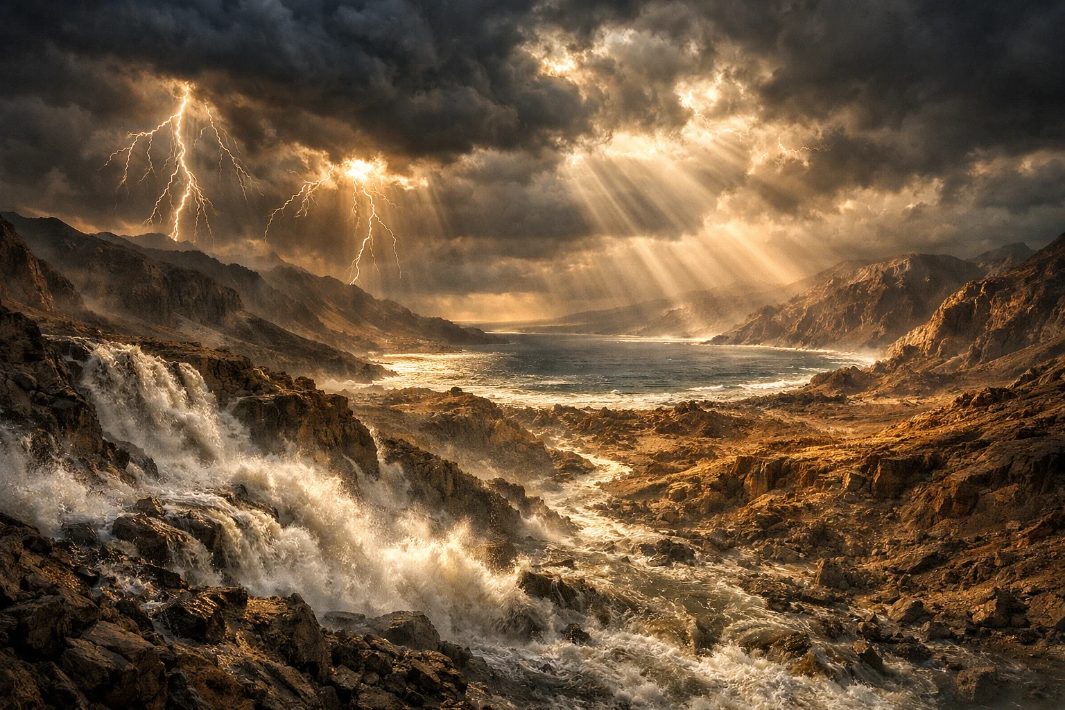 Waters Flee at the Thunder