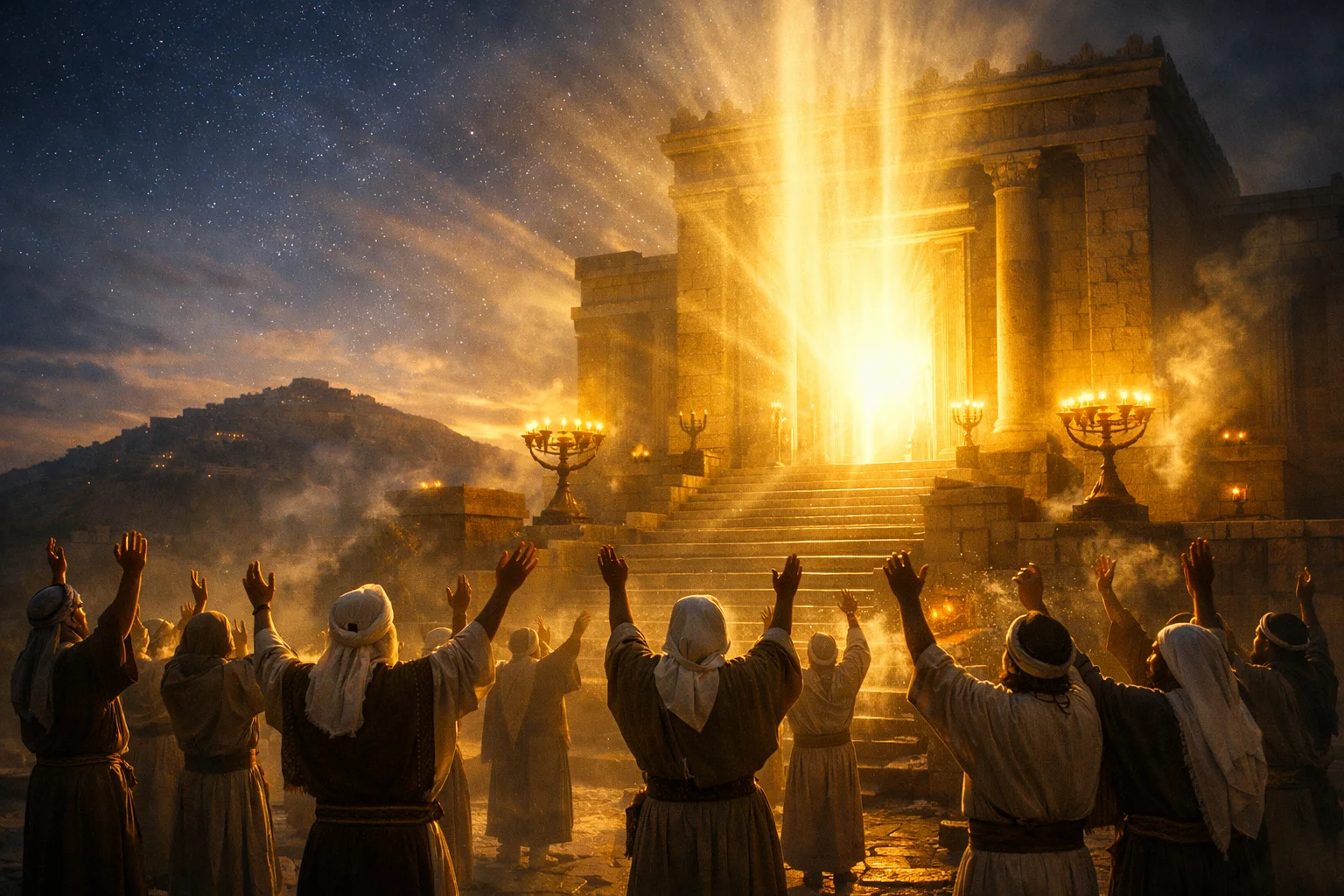 Hands Raised in the Sanctuary